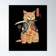 thumbnail image 1 of Funny Warrior Cat Poster Wall Art, Modern Wall Decor For Living Room Bedroom, 12x18 UNFRAMED, 1 of 2