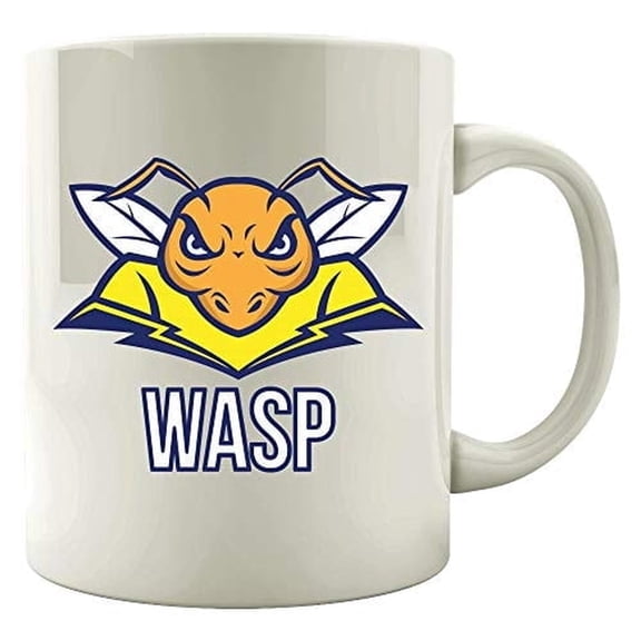 Funny Wasp 11 oz Coffee Mug - Angry Face With Wings White Ceramic Gift