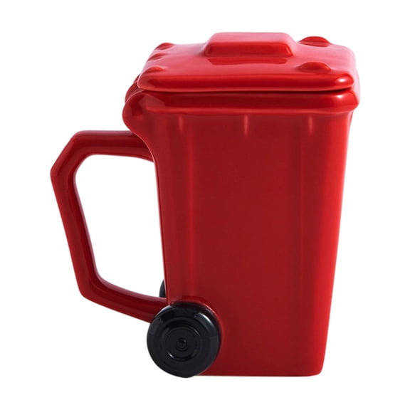 Funny Waste Basket Themed Coffee Mugs 400ml Ceramic Cup Garbage Can Shape Mugs Ideal For Hot Cold Drink