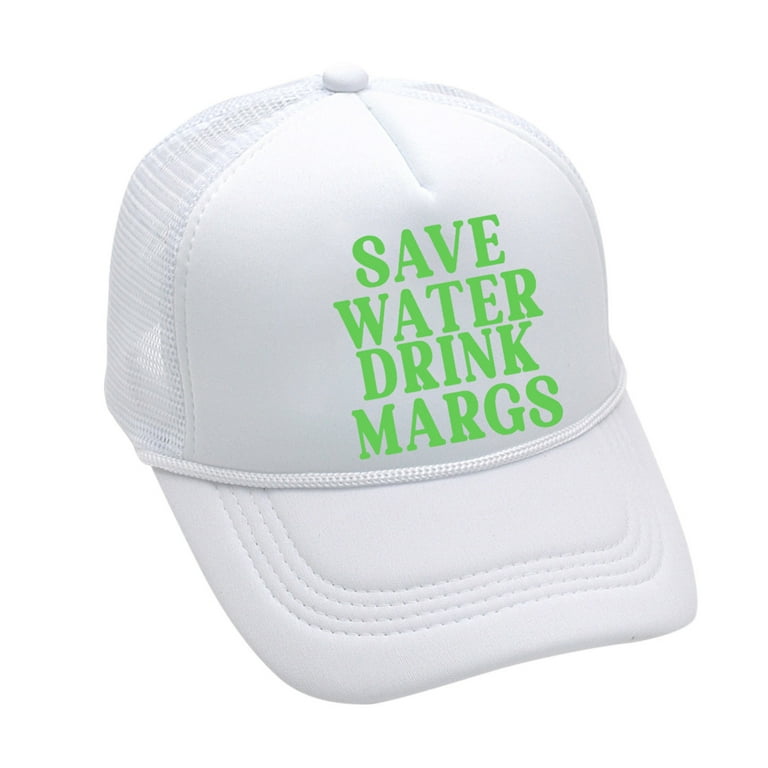 Funny Water Drink Margs Trucker Hat for Women Men Cute Graphic