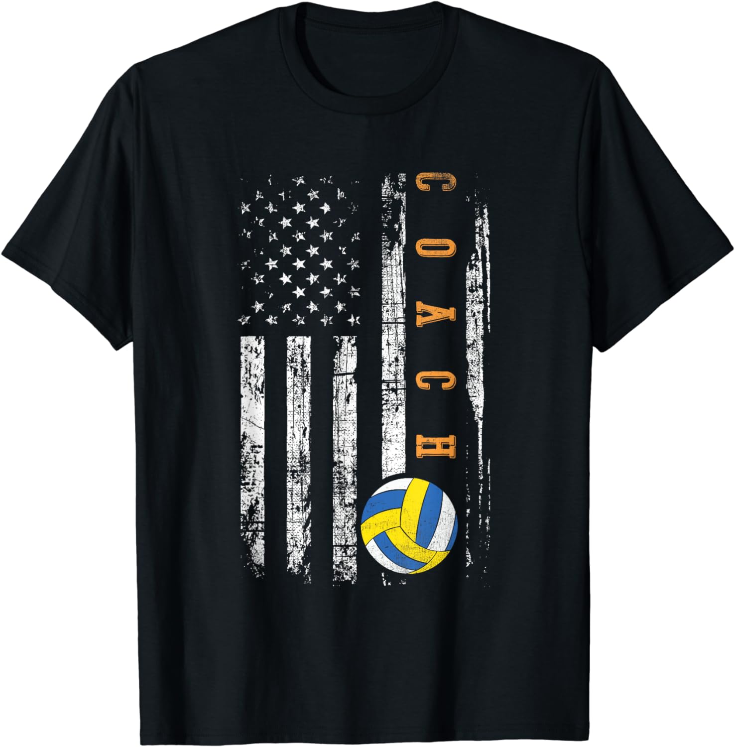 Funny Water Polo Coach American Flag Patriotic Sports Player T-Shirt ...