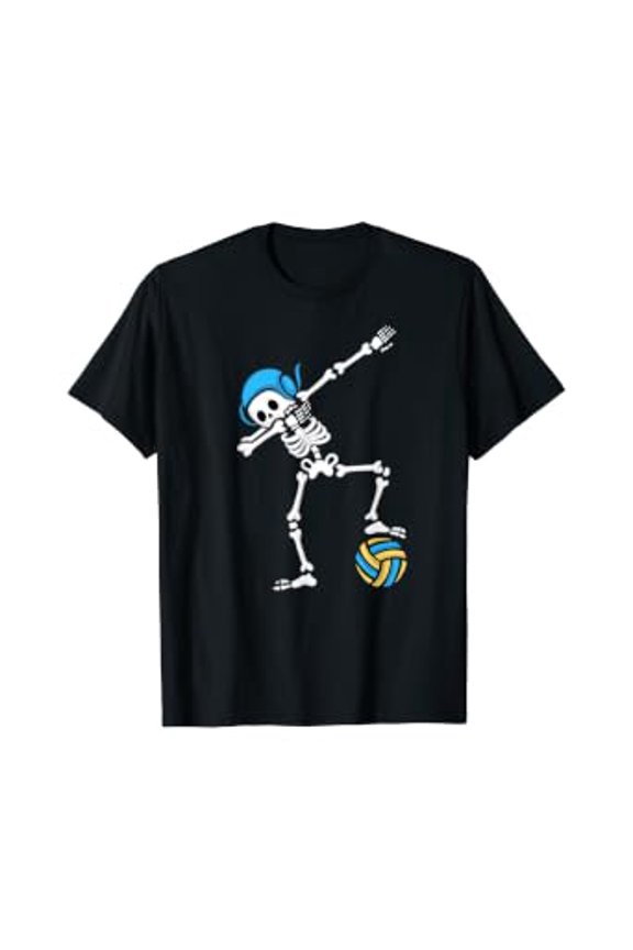Funny Water Polo T Shirt Dabbing Skeleton Swim Player Gift
