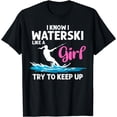 thumbnail image 1 of Funny Water Ski Designs For Women Girls Water Skier Athletes T-Shirt, 1 of 4