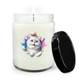 thumbnail image 1 of Funny Watercolor Adorable American Shorthair Peeking Through Torn Paper Effect Soy Wax Candle Cat Lover Kitten Owner Gifts 16oz White Vanilla Candle - 00026, 1 of 5