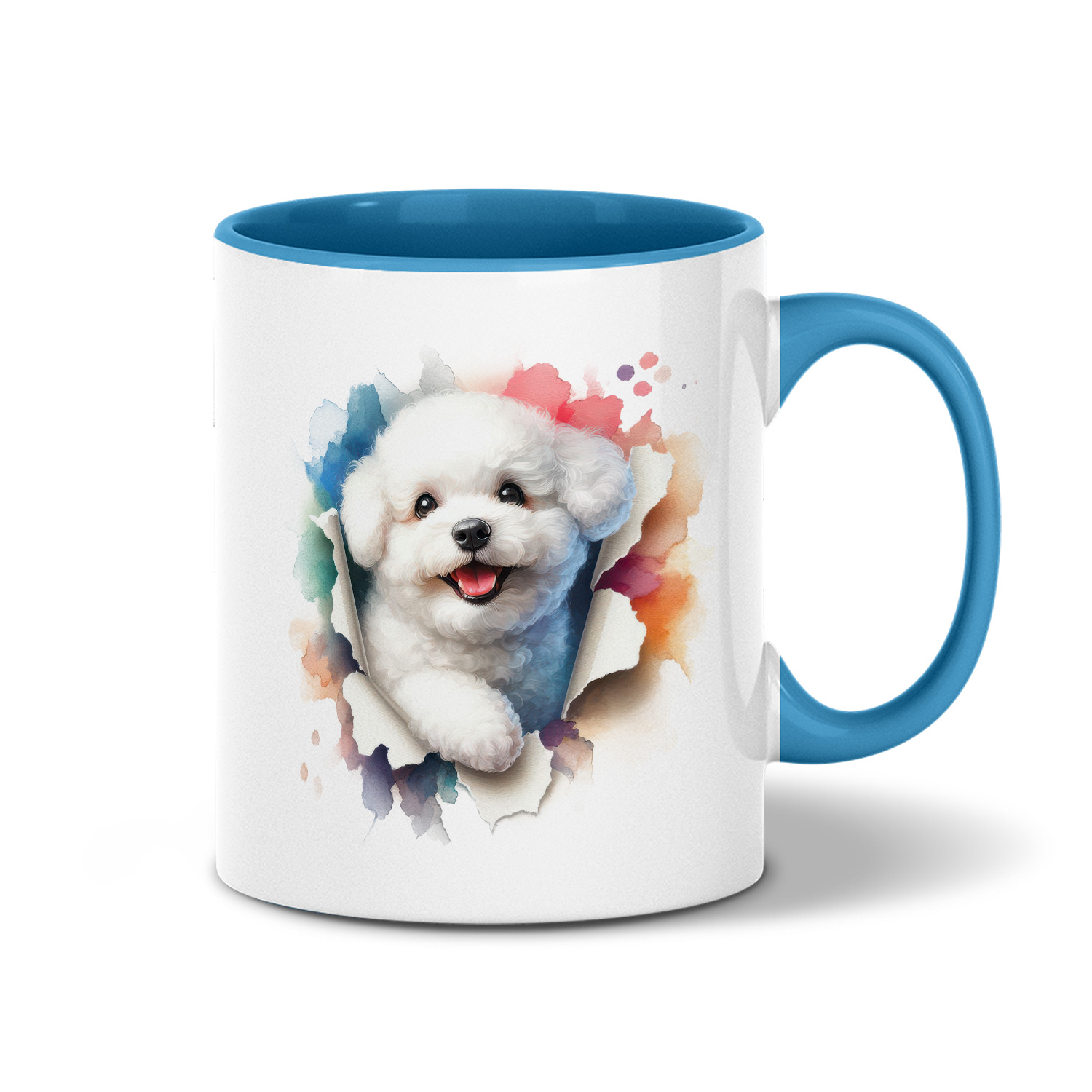 KAZMUGZ Bichon Frise - Tazza in ceramica con scritta Happiness is Sharing Your Life with A Bichon Frise, 325 ml, regalo per mamme e papà Bichon Frise