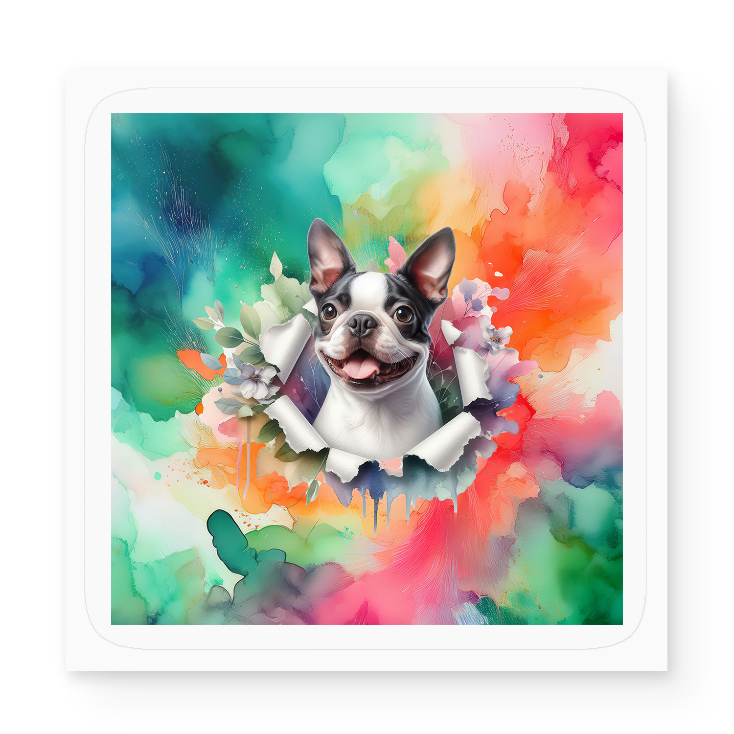Swavecat Boston Terrier Peeking Stickers - 50PCS Vinyl Decals For Water Bottles, Laptops, Gifts & Crafts - View #9