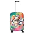 thumbnail image 1 of Funny Watercolor Adorable Devon Rex Peeking Through Torn Paper Effect Travel Luggage Cover Cat Lover Kitten Owner Gifts Suitcase Dust Protective Decor - 00026, 1 of 5