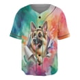 thumbnail image 1 of Funny Watercolor Adorable German Shepherd Peeking Through Torn Paper Effect All Over Print 3D Baseball Shirt Alsatian Dog Lover Gifts Softball Sport - 00026, 1 of 6