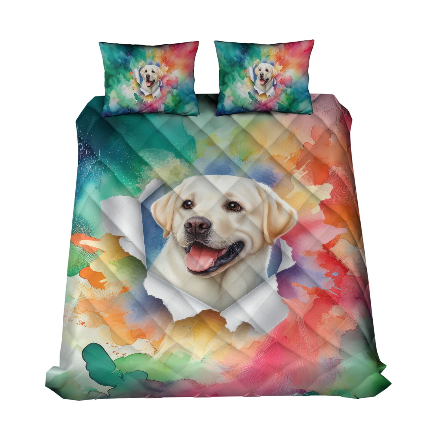 Funny Watercolor Adorable Labrador Retriever Peeking Through Torn Paper ...