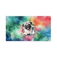 thumbnail image 1 of Funny Watercolor Adorable Pug Peeking Through Torn Paper Effect Doormat Dog Lover Gifts Indoor Outdoor Welcome Mat - 00026, 1 of 5