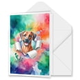 thumbnail image 1 of Funny Watercolor Adorable Rhodesian Ridgeback Peeking Through Torn Paper Effect 5x7in Folded Greeting Card Ridgebacks Dog Lover Gifts Single Note Card with Envelope - 00026, 1 of 5