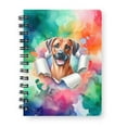 thumbnail image 1 of Funny Watercolor Adorable Rhodesian Ridgeback Peeking Through Torn Paper Effect Spiral Bound Journal Ridgebacks Dog Lover Gifts 5x7in Spiral Notebook - 00026, 1 of 5