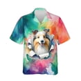 thumbnail image 1 of Funny Watercolor Adorable Shetland Sheepdog Peeking Through Torn Paper Effect Hawaiian Shirt Breathable Summer Unisex Merch Sheltie Dog Lover Gifts - 00026, 1 of 6