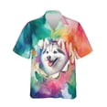 thumbnail image 1 of Funny Watercolor Adorable Siberian Husky Peeking Through Torn Paper Effect Hawaiian Shirt Breathable Summer Unisex Merch Husky Dog Lover Gifts - 00026, 1 of 6