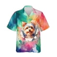 thumbnail image 1 of Funny Watercolor Adorable Yorkshire Terrier Peeking Through Torn Paper Effect Hawaiian Shirt Breathable Summer Unisex Merch Yorkie Dog Lover Gifts - 00026, 1 of 6