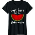 thumbnail image 1 of Funny Watermelon Design Black T-shirt Short Sleeve Cotton Casual Tee, 1 of 5