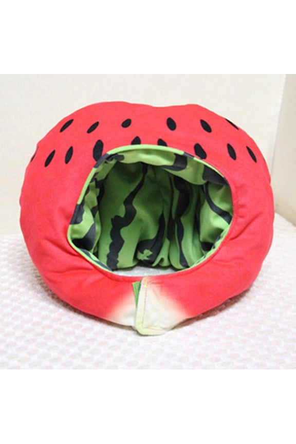Funny Watermelon Hat, Head Cover Novelty Headgear Fruit Headwear for Halloween Photo Props Holiday Masquerade Supplies Party Decoration