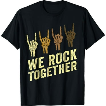 Funny We Rock Together Rocker Skeleton Hand Men Women T-Shirt