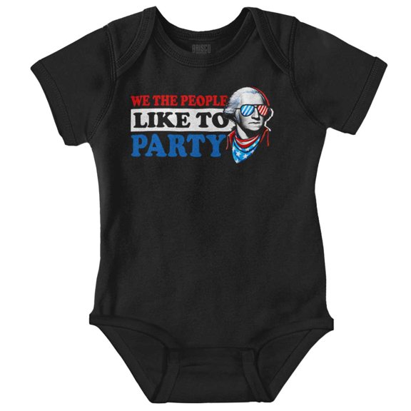Funny We The People Like To Party Romper Boys or Girls Infant Baby Brisco Brands NB