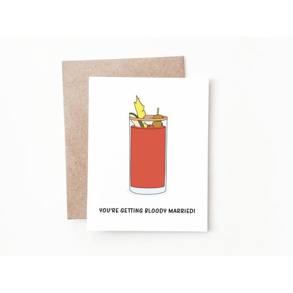 Funny Wedding Card  "You're Getting Bloody Married!"  Perfect for Bride or Groom, Humorous Greeting Card with Envelope, Blank Inside for Personal Messages