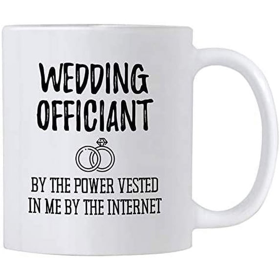 Funny Wedding Officiant Gift. 11 oz Ceramic Coffee Mug. By the Power Vested In Me By The Internet. Ideas for Gag Gifts.