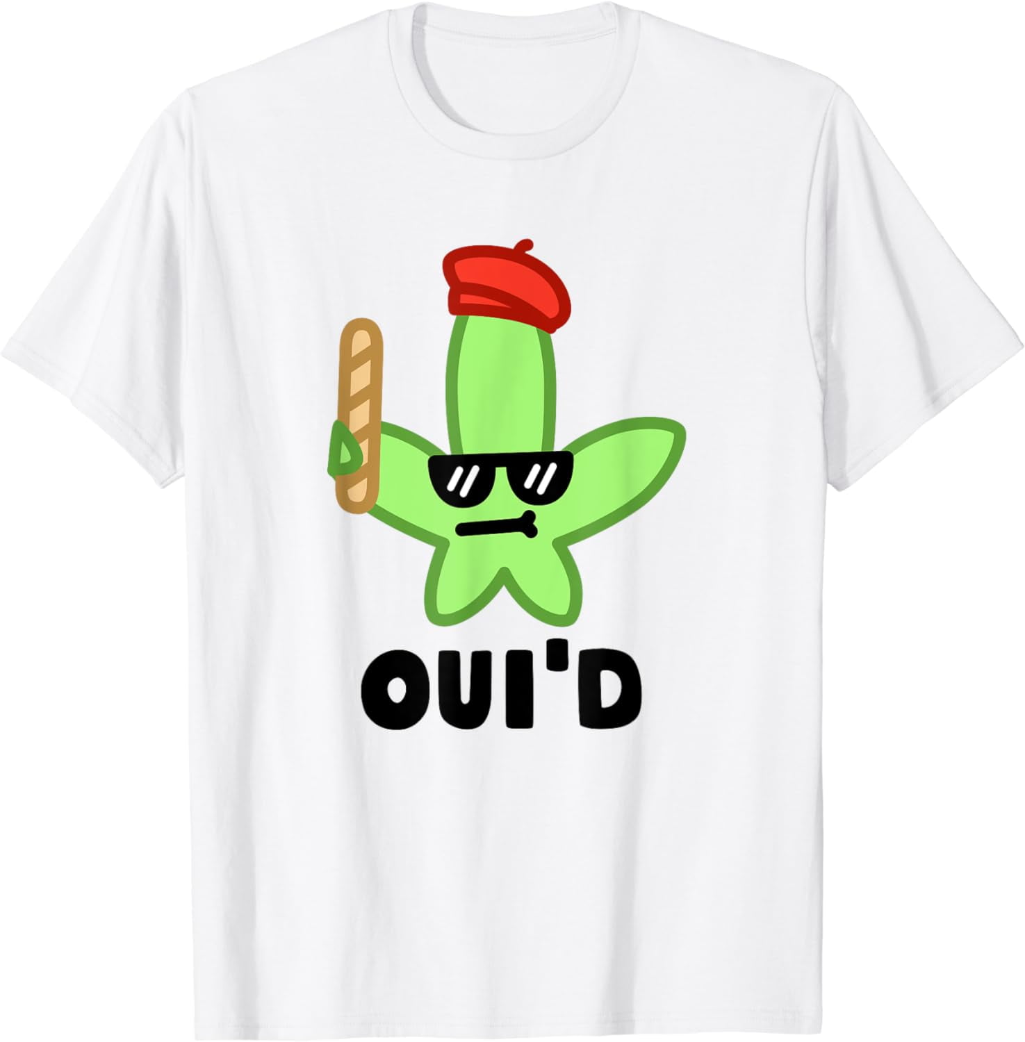Funny Weed Joke French Ouid 420 Oui Marijuana Cannabis T-Shirt Graphic ...