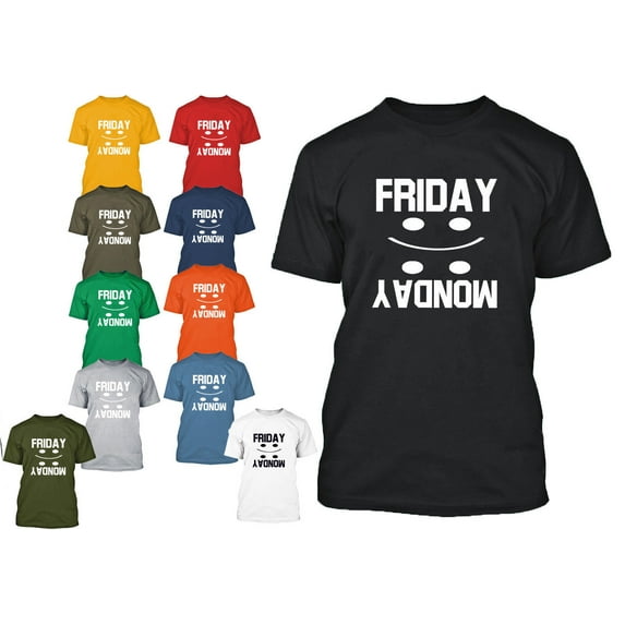 Funny Weekend Friday Monday Printed Men's T-shirt Short Sleeve T-Shirt Soft and Comfy Shirt, Lightweight Shirt Color White Large