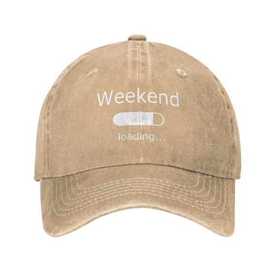 Funny Weekend Loading Baseball Cap Vintage Soft Washed Denim,Golf Dad Hat Adjustable Trucker Hats for Men Women Unisex Adult,Natural