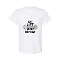 thumbnail image 1 of Funny Weightlifting And Gym Workout Quote Eat Sleep Lift Repeat Unisex T-Shirt, 1 of 2