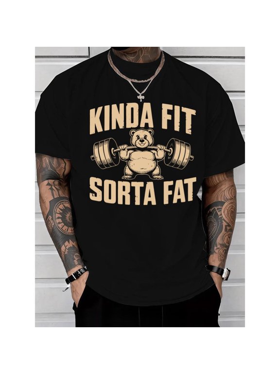 Funny Weightlifting Bear Tee – 100% Cotton Heavyweight Oversized Gym Shirt