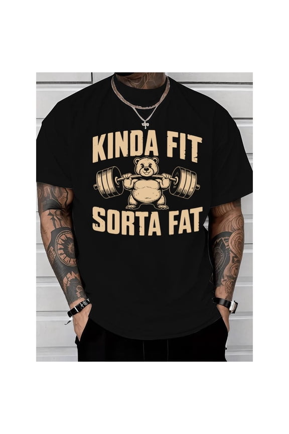 Funny Weightlifting Bear Tee – 100% Cotton Heavyweight Oversized Gym Shirt