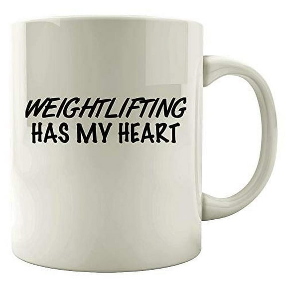 Funny Weightlifting 11 oz Coffee Mug - Muscle Theme White Ceramic Gift