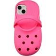 thumbnail image 1 of Funny Weird Fake Pink Red Shoe Phone Case for iPhone 13/14 Ugly Foot Phone Case, 1 of 9