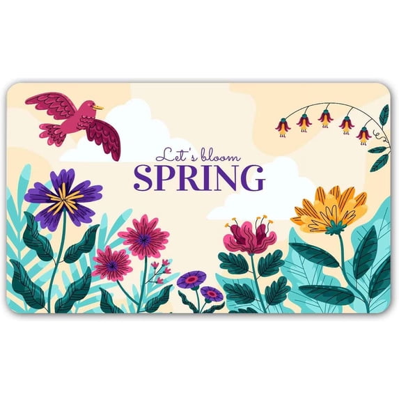 Funny Welcome Doormat Entrance Way Decor Indoor Welcome Mat 18*30 in Let's Bloom Spring Personalized Front Porch Mats No Slip House Warming Gift Prank Gift Mat