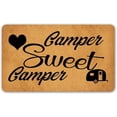 thumbnail image 1 of Funny Welcome Doormat Entrance Way Decor Indoor Welcome Mat 24"x16" Camper Sweet Camper Personalized Front Porch Mats No Slip House Warming Gift Prank Gift Mat, 1 of 4