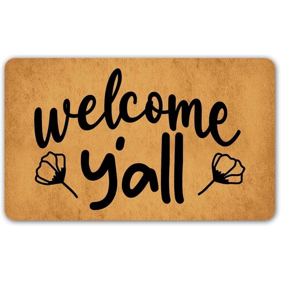 Welcome Mats for Front Door Camper Door Mat Quote Camping Doormat Farmhouse Floor Mat Non Slip Rubber Entrance Rug for Indoor Outdoor 17×30 inch.