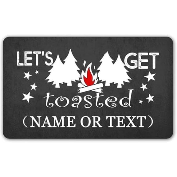 Funny Welcome Doormat Entrance Way Decor Indoor Welcome Mat Let's Get Toasted Personalized Front Porch Mats No Slip House Warming Gift Prank Gift Mat 17x30 Inch.