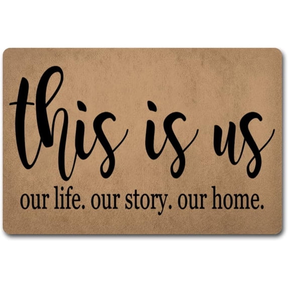 Funny Welcome Doormat for Entrance Way Indoor Front Porch Rugs This is Us Our Home Our Story Personalized Funny Home Decor Mat Anti-Slip Novelty Prank House Warming Gift Mats 24"(L) x 16"(W)