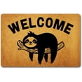 thumbnail image 1 of Funny Welcome Doormat For Front Door Front Porch Entrance Way Decor Sloth Welcome Cute Animal Sloth Mode Personalized House Warming Gift Mats With Anti-Slip Back Novelty Gift Mat(24X16 in), 1 of 4