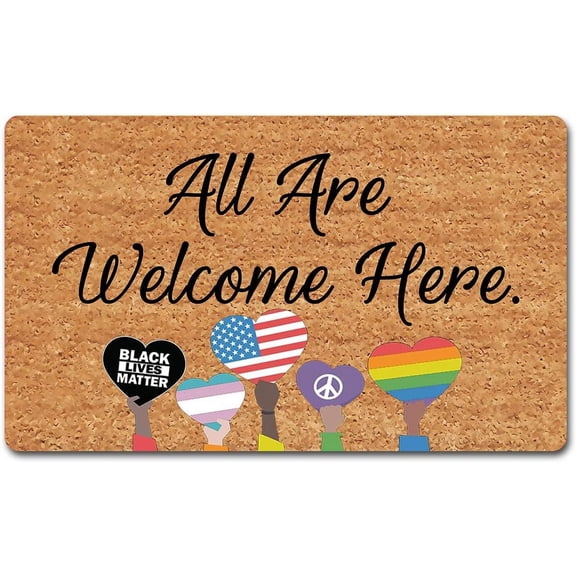 Welcome to Our Happily Ever After Decorative Family Welcome Door Mat, 16×24 inch Home Porch Decor Doormat, Farmhouse Entrance Rug for Bedroom, Housewarming Gift.