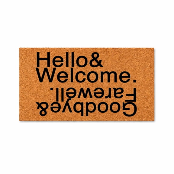 Funny Welcome Doormat, Hello & Welcome Quote, Goodbye & Farewell Text, New Home Gift, Housewarming Present, Entryway Rug 5340 (16x24 inches) 5340