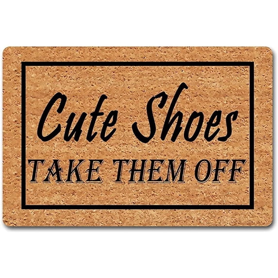 Funny Welcome Entray Rugs Home Decor Door Mat Cute Shoes Take Them Off Door Mat Funny Doormat for Entrance Way Novelty Mats Indoor Decor Mats House Warming Gift Entrance Way Mat Mats 16x24 Inch