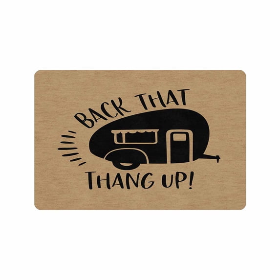Funny Welcome Mat Doormat Happy Camper Welcome Doormat Camper Door Mats Fabric Top With a Anti-Slip Rubber Back For The Entrance Way Indoor Mat Kitchen Rugs and Mat-24x16in 30x18in