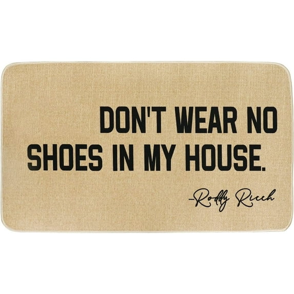 Funny Welcome Mats Outdoor Front Door Bitch Don''t Wear No Shoes in My House Funny Doormat Non-Slip Rubber Mat for Home Indoor Entryway Durable Rug 30" x 17"