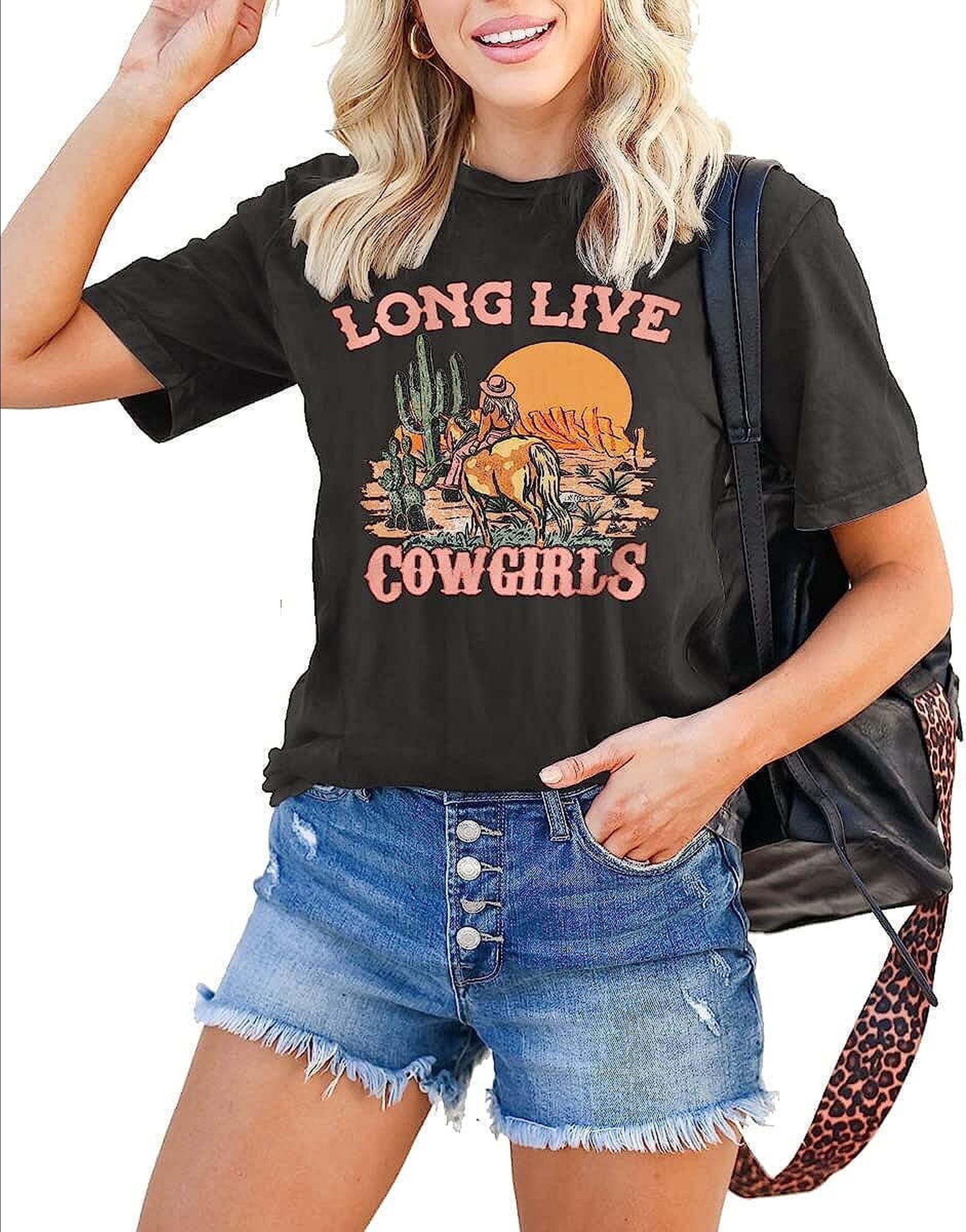 Funny Western Cowgirl Graphic T-Shirt: Celebrate the Spirit of Cowgirls