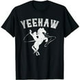 thumbnail image 1 of Funny Western Gift Horse Bull Riding Rodeo Yeehaw Cowboy T-Shirt, 1 of 5