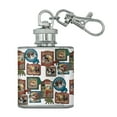 thumbnail image 1 of Funny Western Rustic Lodge Signs Stainless Steel 1oz Mini Flask Key Chain, 1 of 4