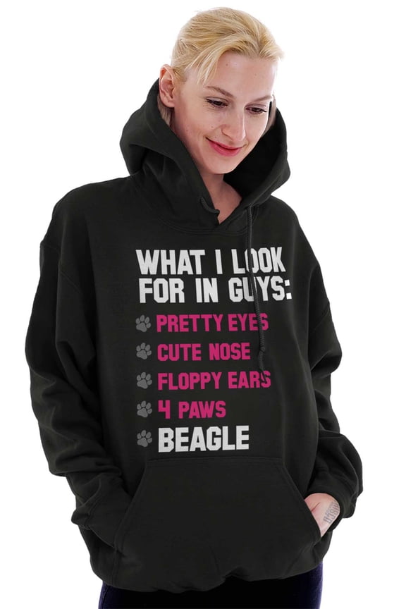 Funny What I Look In Guys Beagle Dog Hoodie Sweatshirt Women Brisco Brands L