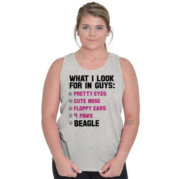 Funny What I Look In Guys Beagle Dog Womens Plus Size Graphic Tank Top Brisco Brands 3X