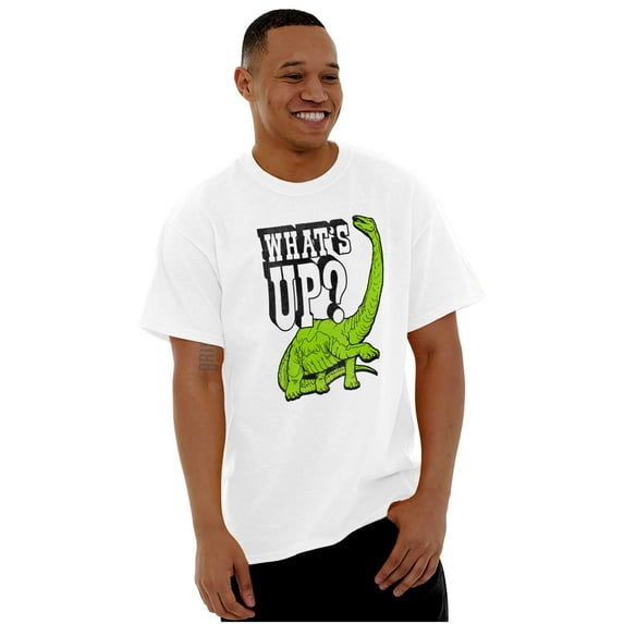 Funny Whats Up Cool Dinosaur Pun Men's Graphic T Shirt Tees Brisco Brands S
